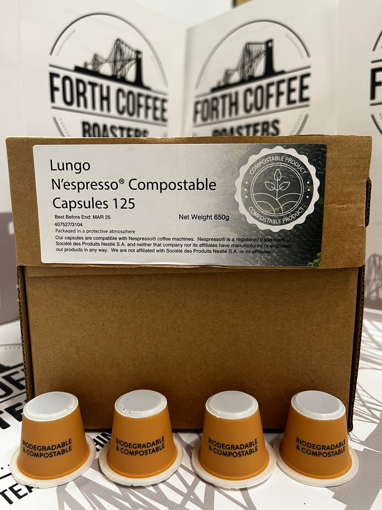Coffee Pods Compostable Lungo Blend (125 Pods per box) Forth